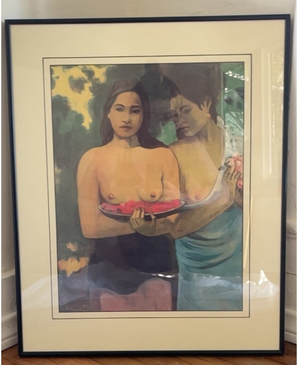 Paul Gauguin Two Tahitian Women Vintage Framed Art Print Poster Met Museum